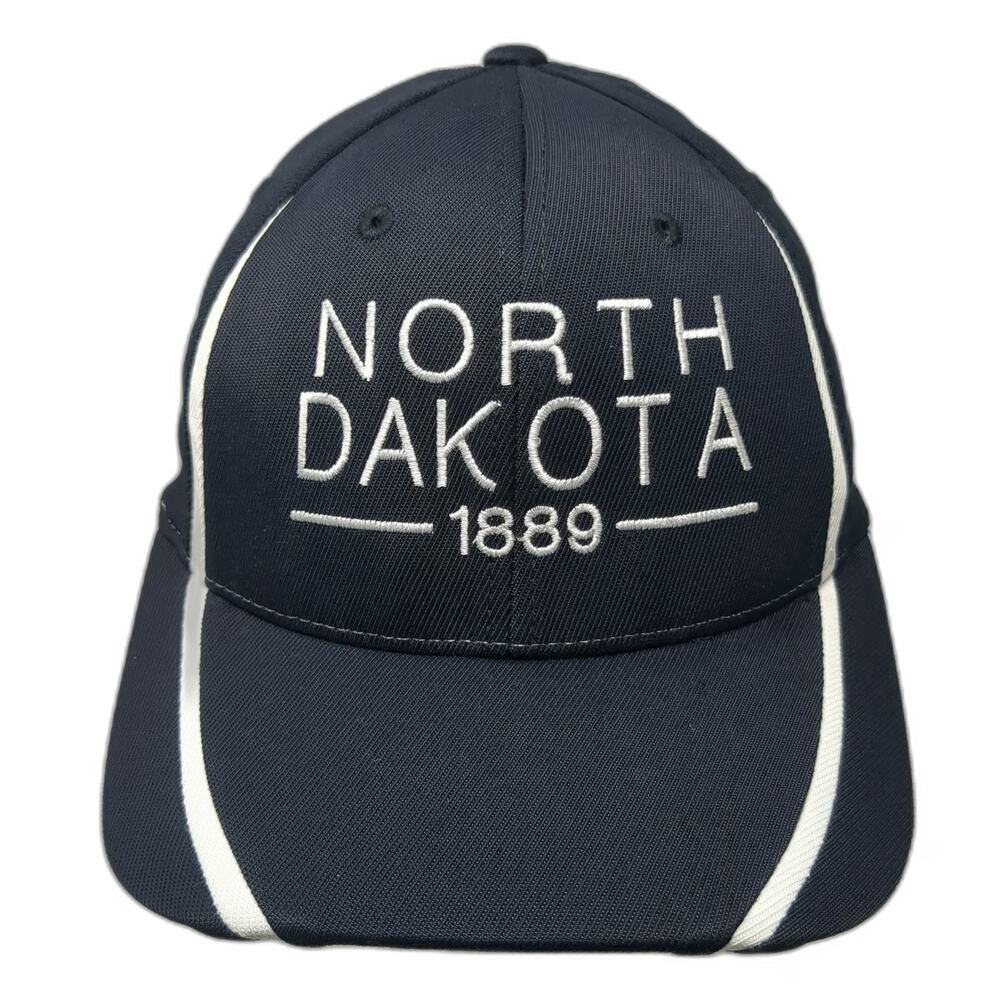 Sport-Tek Baseball Cap Black XL North Dakota 1889 Contrast Piping Flexfit hat